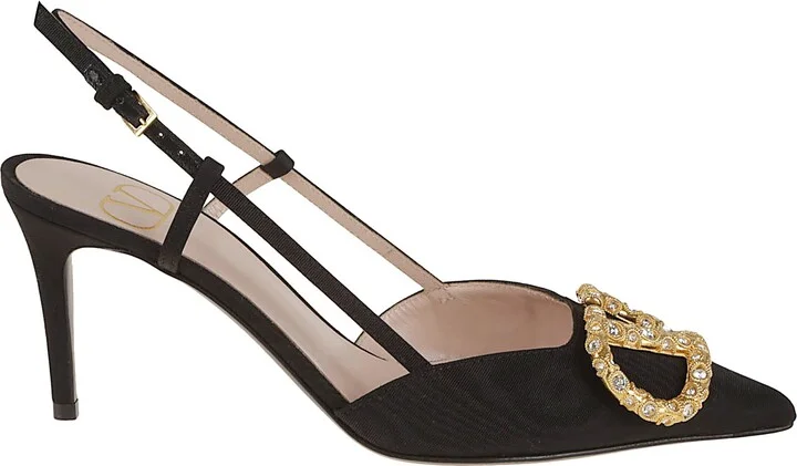Sling Back Vlogo Signature T. 80 Vintage Brass Logo Jewel