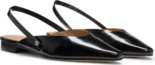 Slingback ballerina pumps in leather