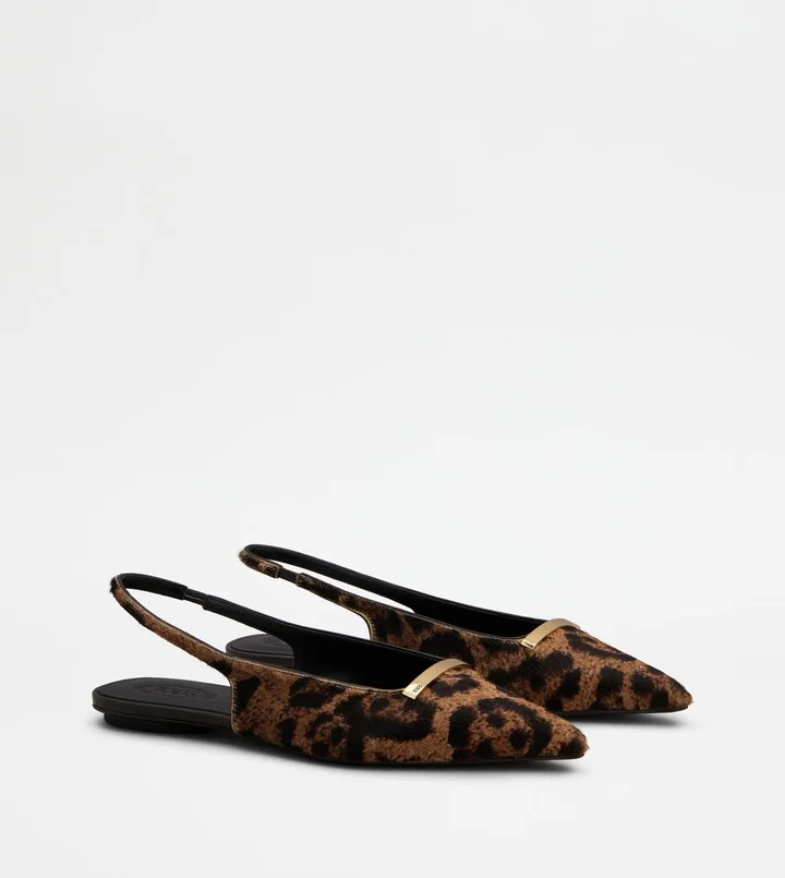 Slingback Ballerinas in Pony Effect Leather - Image 2