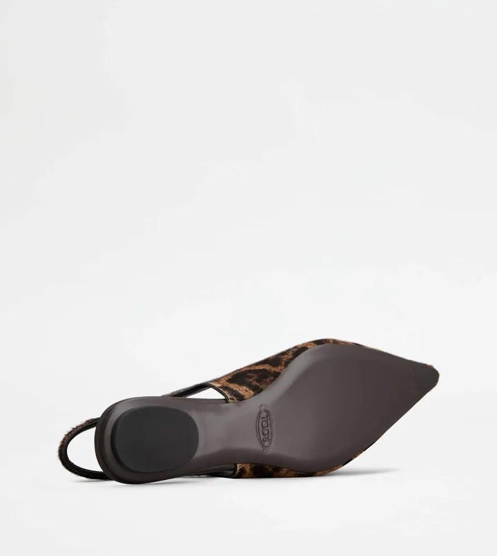 Slingback Ballerinas in Pony Effect Leather - Image 4