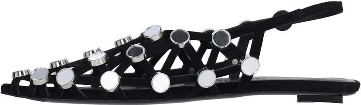 Slingback Ballet Flats With grid Studs - Image 3