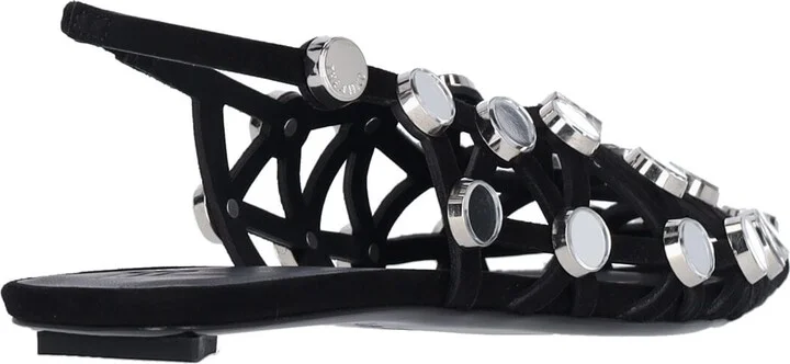 Slingback Ballet Flats With grid Studs - Image 4
