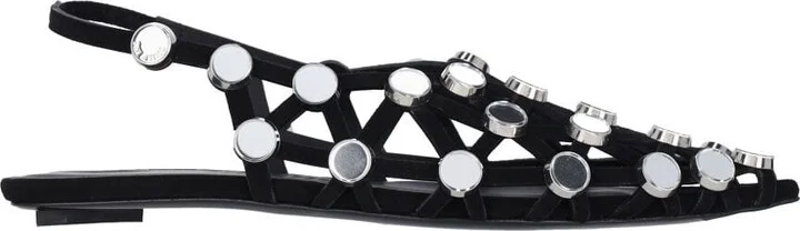 Slingback Ballet Flats With grid Studs