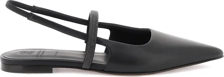 Slingback Ballet Flats With Precious Strap