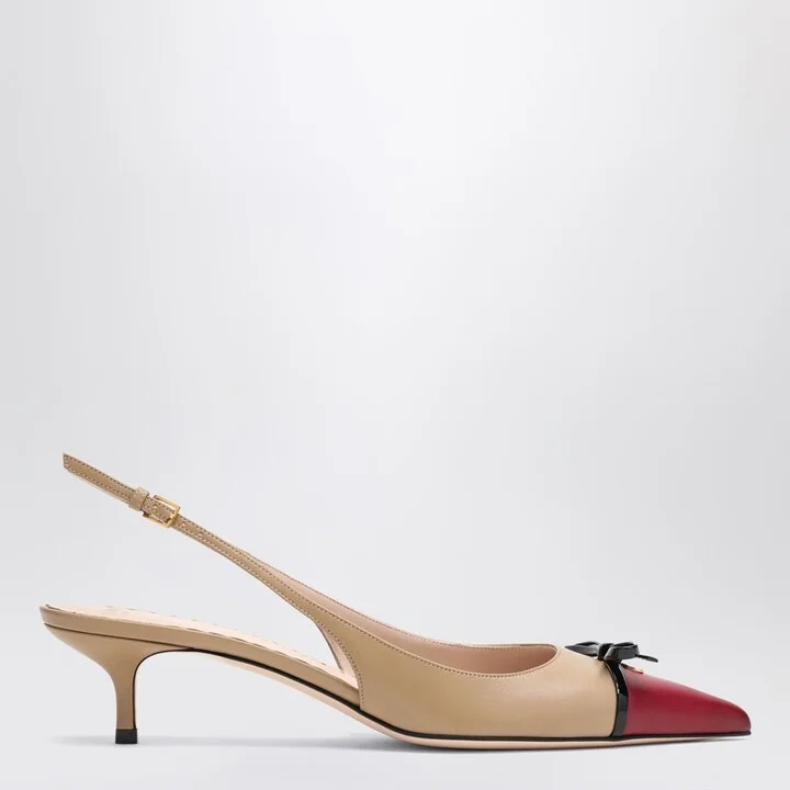 Slingback Bepointy 60MM beige/bordeaux