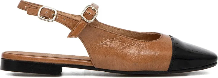 Slingback Cap-Toe Ballet Flats