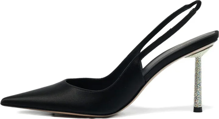 Slingback Crystal-Heel Pumps