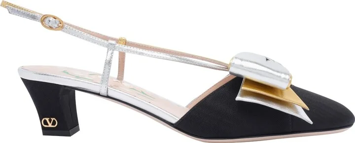 Slingback Decollete' Bowow In Moire' Tissue