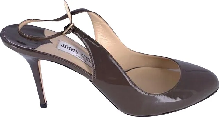Slingback Heels in Brown Leather