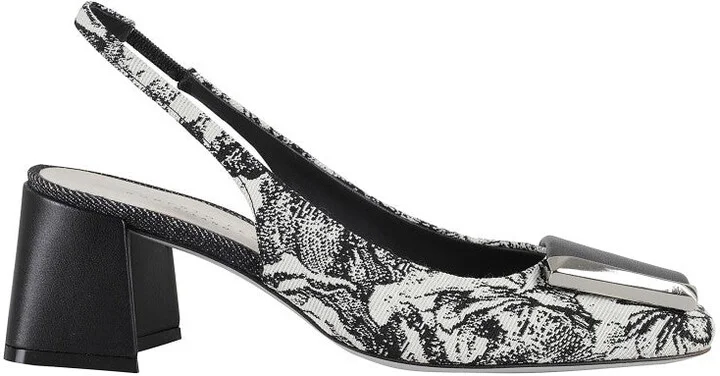 Slingback Juin With Sculptural Heel And Jacquard Detailing