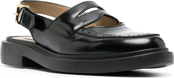 Slingback Leather Penny Loafers - Image 2