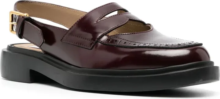 Slingback Leather Penny Loafers - Image 2