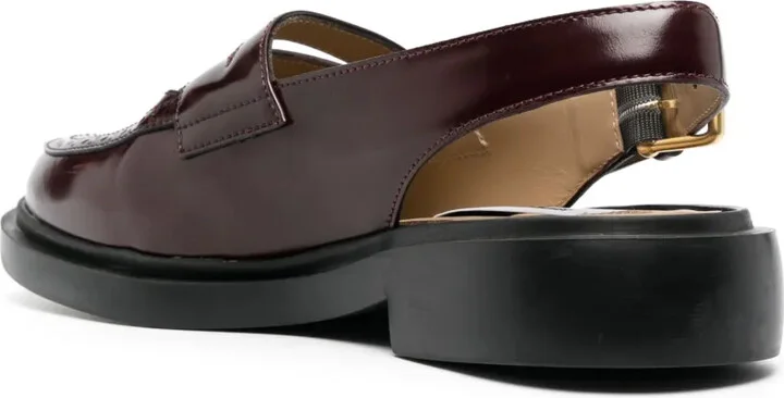 Slingback Leather Penny Loafers - Image 3