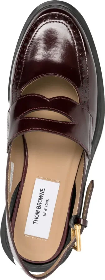 Slingback Leather Penny Loafers - Image 4