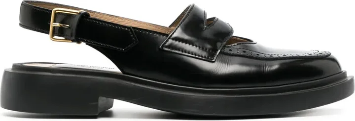 Slingback Leather Penny Loafers