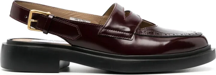 Slingback Leather Penny Loafers