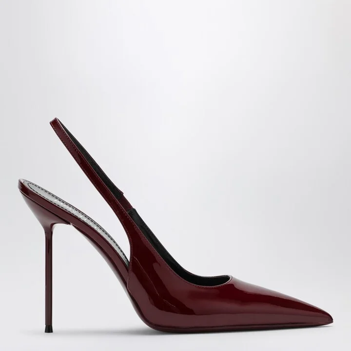 Slingback Lidia rouge noir in patent leather