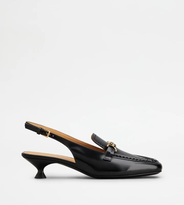 Slingback Loafers in Leather