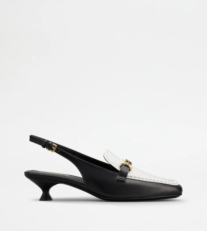Slingback Loafers in Leather