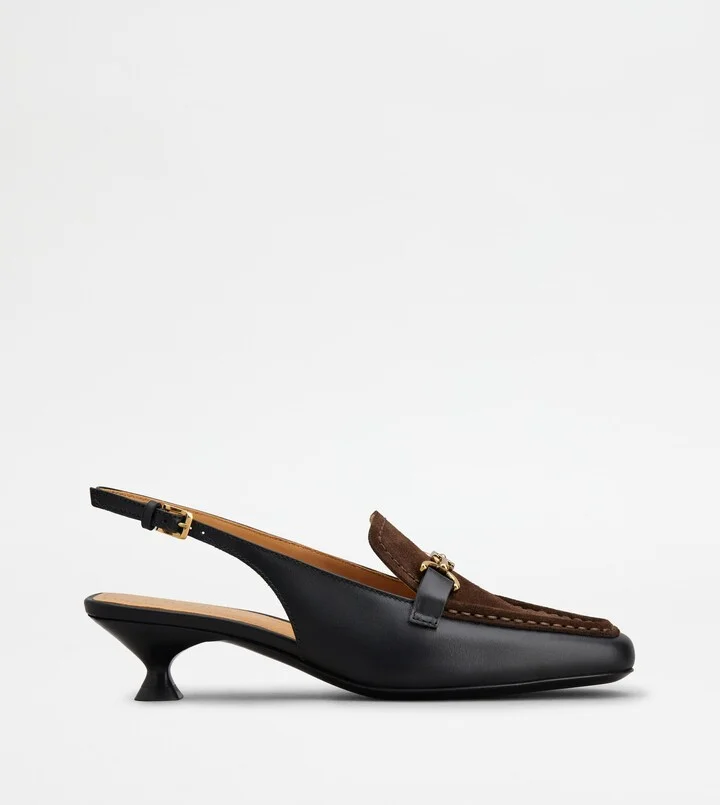 Slingback Loafers in Leather