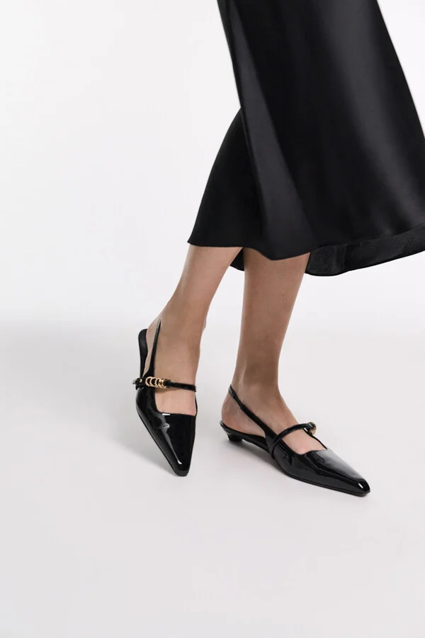 Slingback micro heels with signature D-rings - Image 4