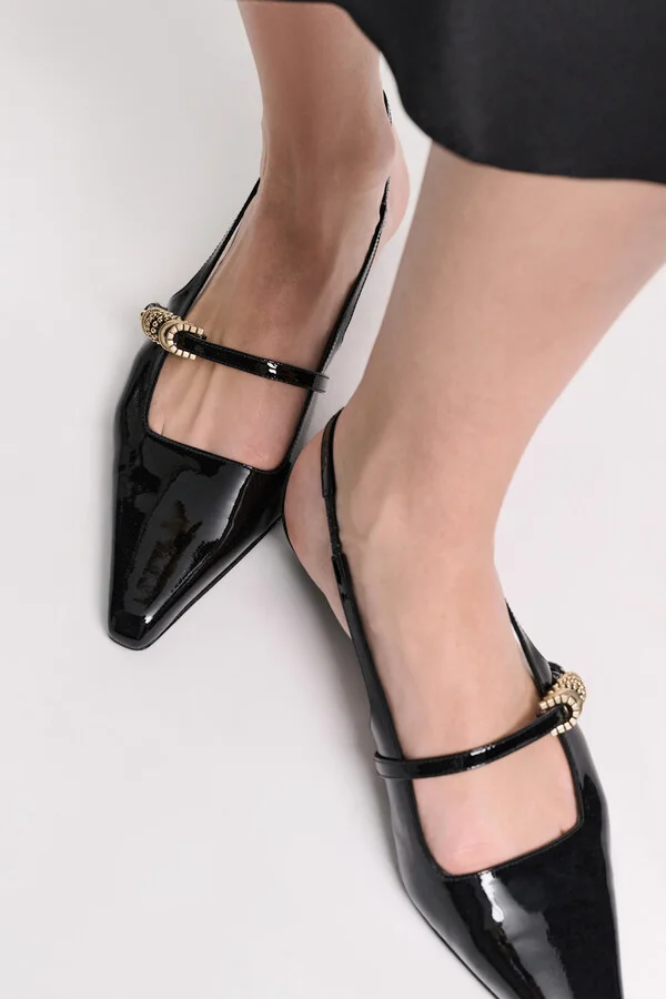 Slingback micro heels with signature D-rings - Image 5