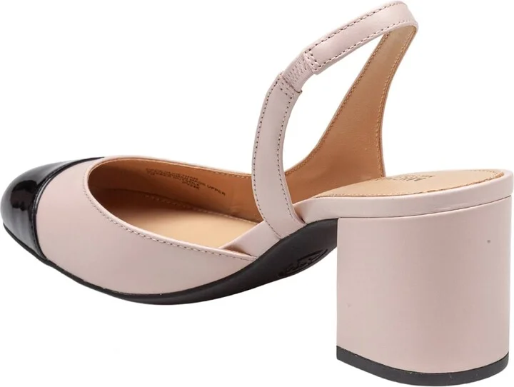 Slingback Perla Flex In Leather Color Pink/black - Image 3
