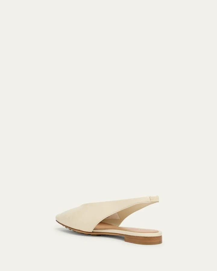 Slingback Pointed Leather Ballet Flats - Image 3