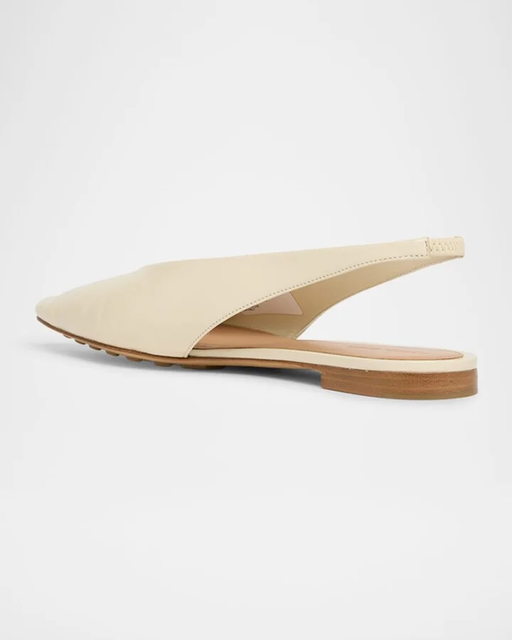 Slingback Pointed Leather Ballet Flats - Image 11