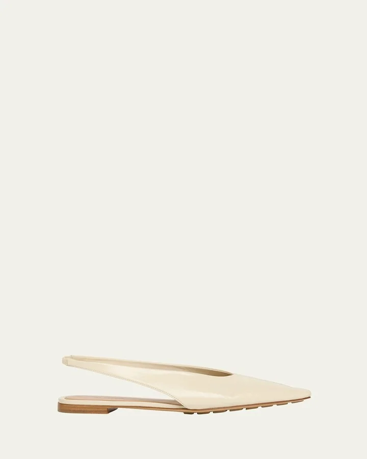 Slingback Pointed Leather Ballet Flats