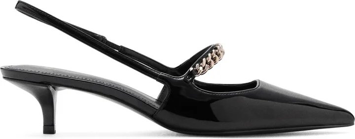 Slingback Pointed Toe Mary Jane Kitten Heel Pump - Image 2