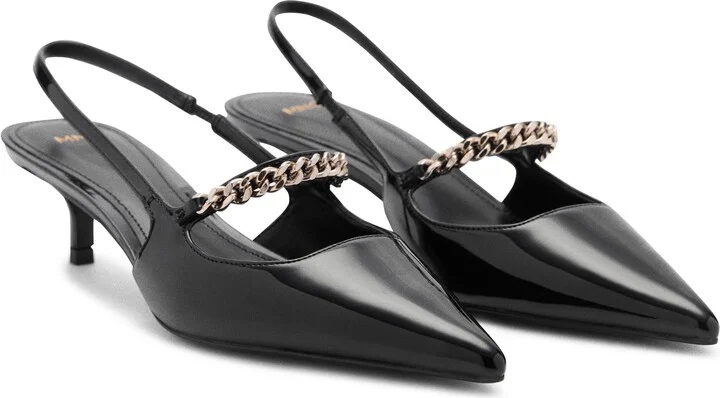 Slingback Pointed Toe Mary Jane Kitten Heel Pump