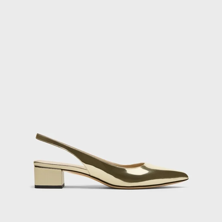 Slingback Pump in Metallic Leather - Image 2