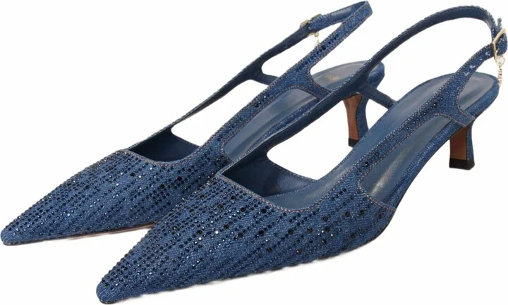 Slingback pump in rhinestone denim - Image 2