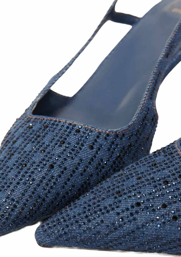 Slingback pump in rhinestone denim - Image 5