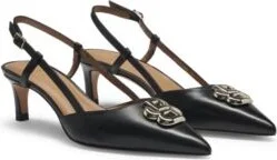 Slingback pumps in nappa leather with Double B monogram- Black Women's Pumps size 7