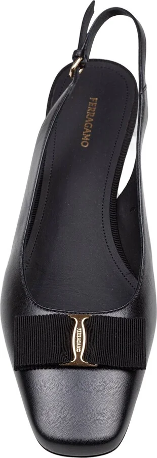 Slingback Rivalda In Black Leather - Image 3