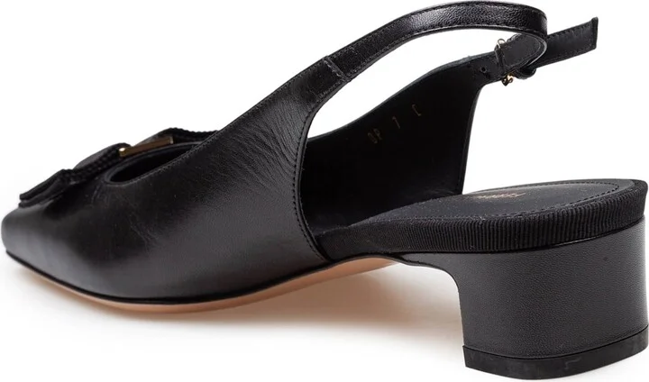 Slingback Rivalda In Black Leather - Image 4