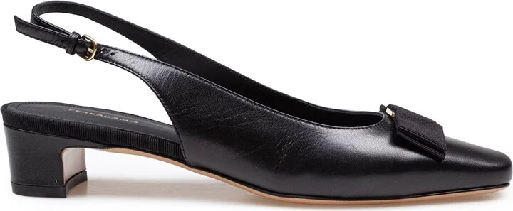 Slingback Rivalda In Black Leather
