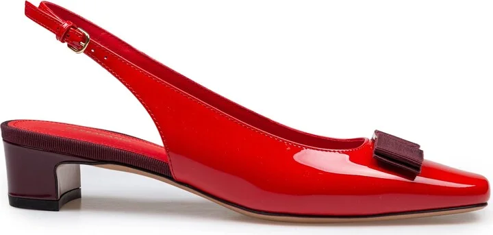 Slingback Rivalda In Patent Leather Burgundy Color