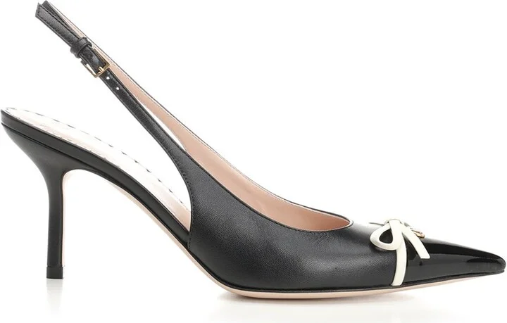Slingback With Bow Pumps Black