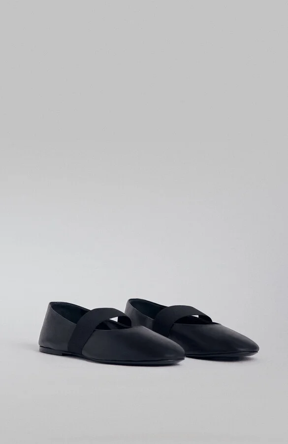 Slip on Ballerina in Chiffon Leather - Image 2