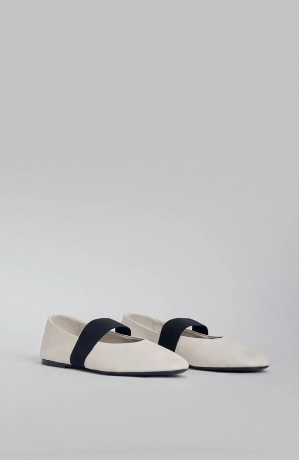 Slip on Ballerina in Chiffon Leather - Image 4