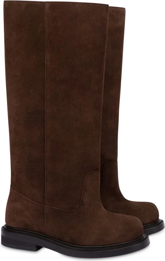 Slip-On Knee-High Suede Boots - Image 2
