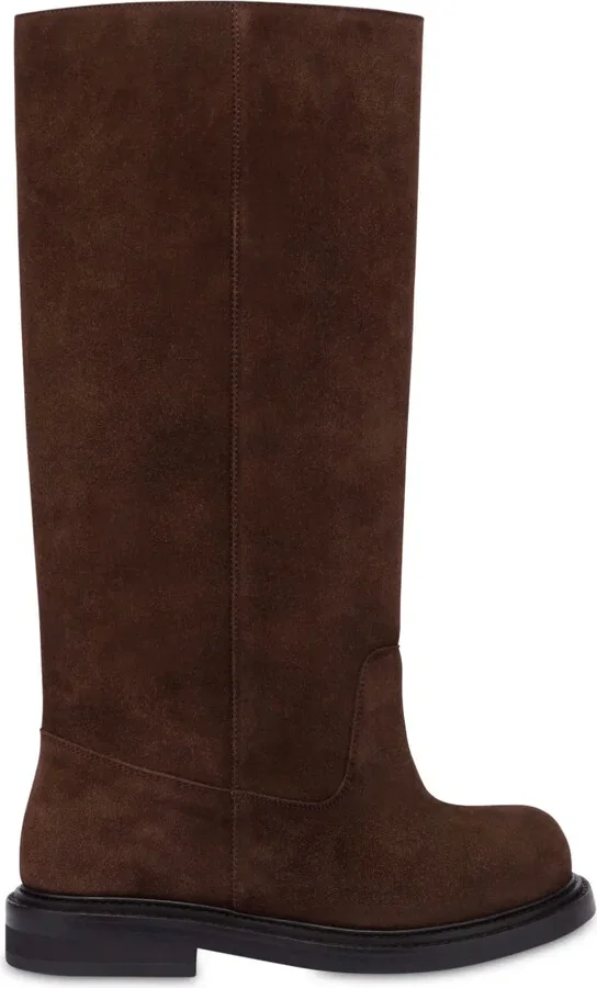 Slip-On Knee-High Suede Boots