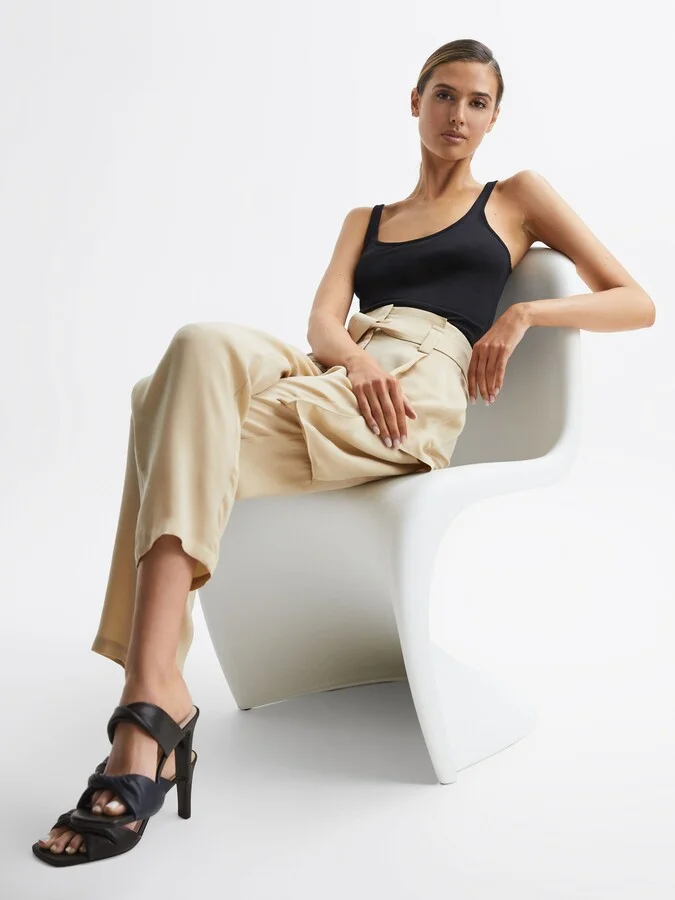 Slip on Leather Sandal Heels - Image 2