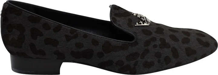 Slip-On Loafers in Animal Print Pony Hair