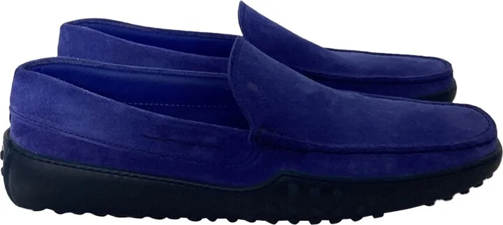Slip-On Loafers in Blue Suede