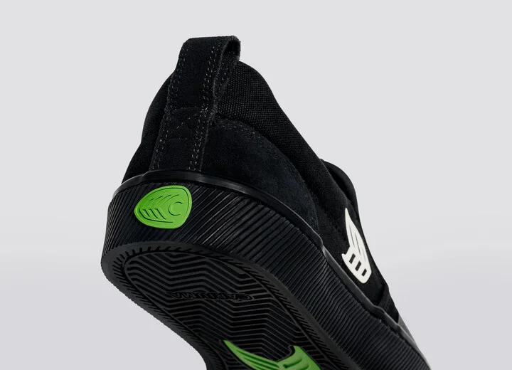 SLIP-ON PRO All Black Suede and Canvas Ivory Logo Sneaker Men - Image 6