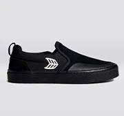 SLIP-ON PRO All Black Suede and Canvas Ivory Logo Sneaker Men - Image 9